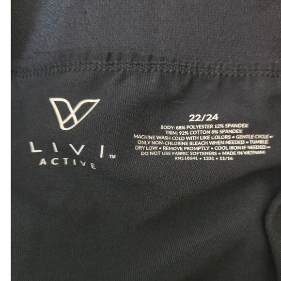 Livi Active Black White Athletic Hiking Workout Walking Women's Leggings 22/24 - Picture 4 of 5